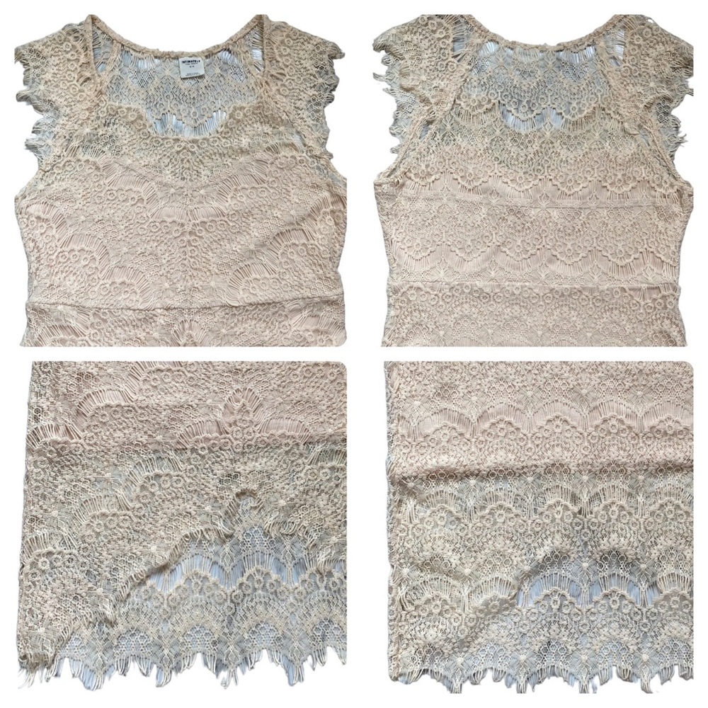 Free People - Intimately Free - Sleeveless Lace Bodycon Style - Size M - Beige - Picture 12 of 15